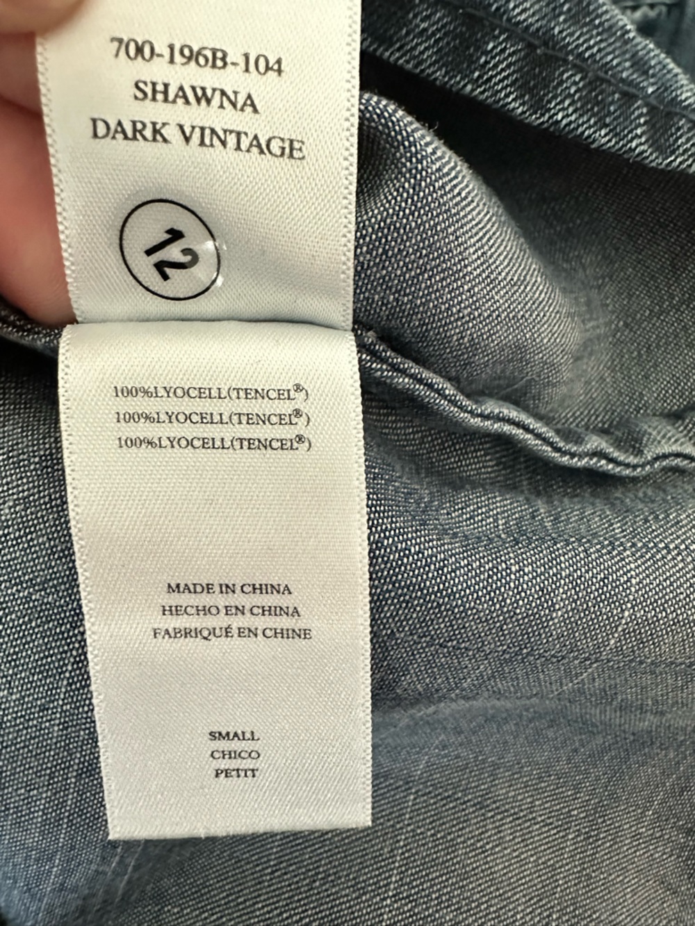 NWT Rails Shawna Dark Vintage Denim Smocked Mini Dress Small S - Picture 9 of 9